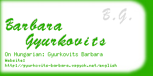 barbara gyurkovits business card